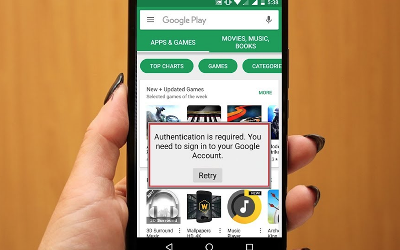 authentication required google play