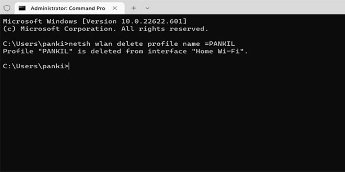 حذف کردن پروفایل وایرلس برای رفع مشکل ناپدید شدن وای فای ویندوز ۱۱ - کمک کامپیوتری آنلاین